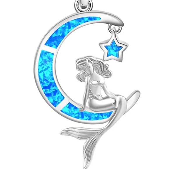 925 Opal Little Mermaid Necklace - Picture 1 of 5